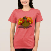 Turkey Pilgrim Thanksgiving Tri-Blend Shirt (Vorderseite)