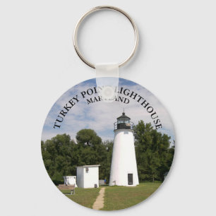 Turkey Point Lighthouse, Maryland Button Schlüssel Schlüsselanhänger