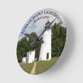 Turkey Point Lighthouse, Maryland Round Wall Clock Runde Wanduhr (Winkel)