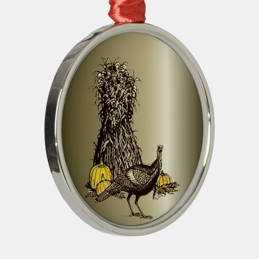 Turkey Pumpkin Silbernes Ornament (Rechts)