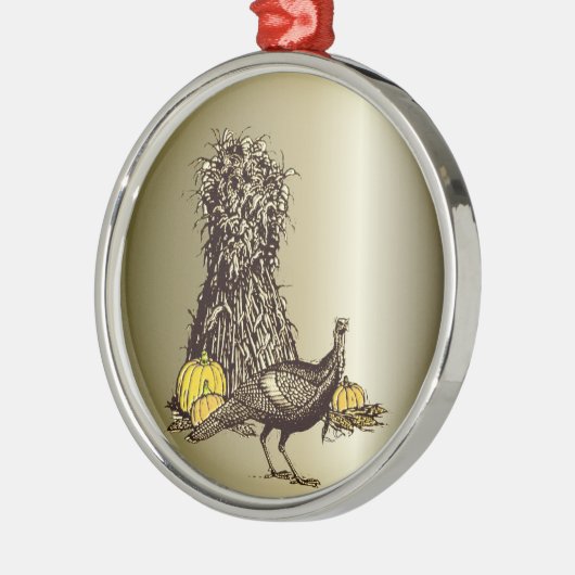 Turkey Pumpkin Silbernes Ornament (Links)