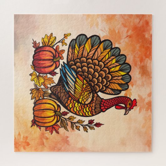 Turkey Pumpkins Erntedank Jigsaw Puzzle (Horizontal)