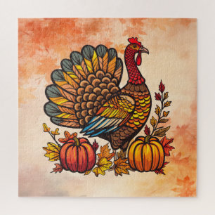 Turkey Pumpkins Erntedank Jigsaw Puzzle