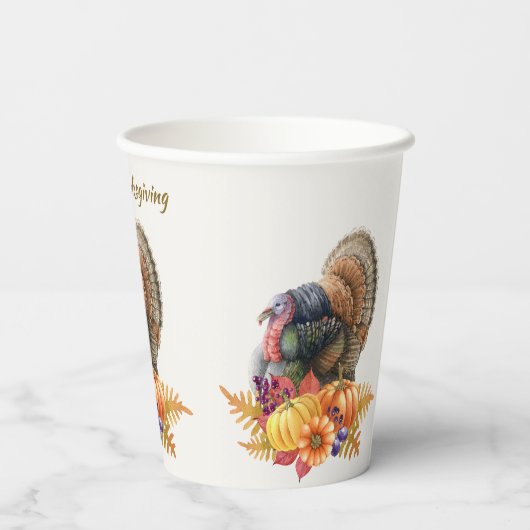 Turkey Pumpkins Erntedank Paper Cups Pappbecher (Rückseite)