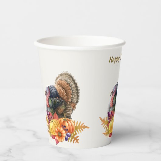 Turkey Pumpkins Erntedank Paper Cups Pappbecher (Vorderseite)