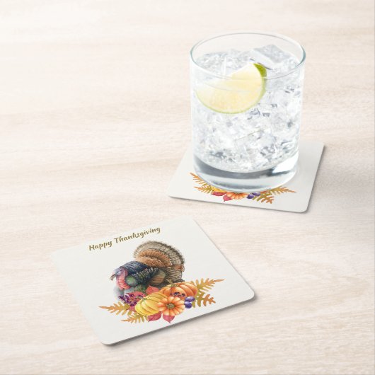 Turkey Pumpkins Erntedank Paper Untersetzer (Vor Ort)