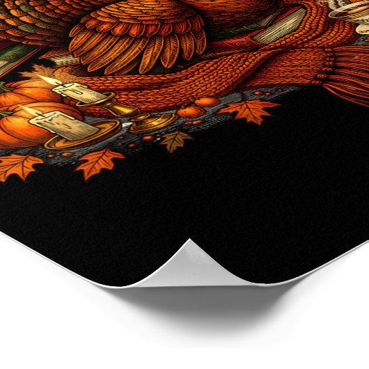 Turkey Reading Books Fall Season Thanksgiving Teac Poster (Ecke)