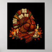 Turkey Reading Books Fall Season Thanksgiving Teac Poster (Vorne)