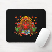 Turkey Reading Books Teacher Fall Thanksgiving Boo Mousepad (Mit Mouse)