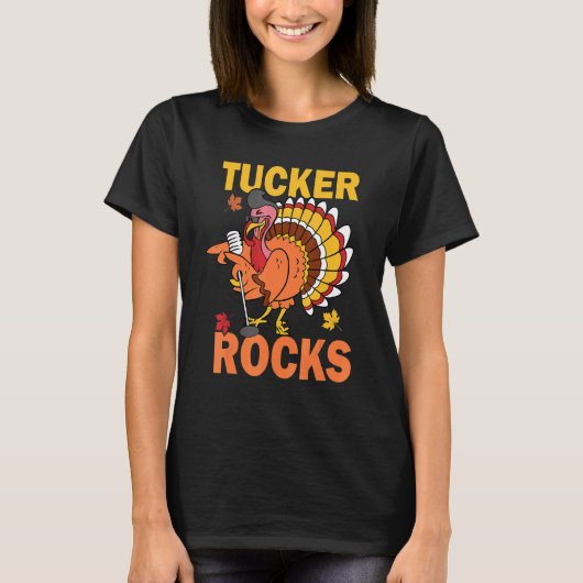 Turkey Rocks Autumn Fall Y'all Thanksgiving Retro T-Shirt (Vorderseite)