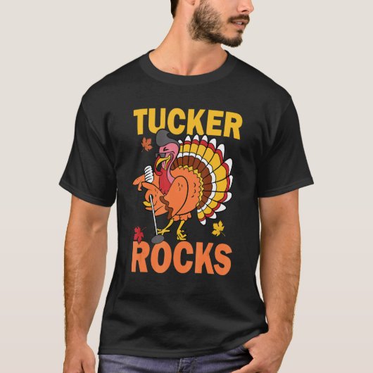 Turkey Rocks Autumn Fall Y'all Thanksgiving Retro T-Shirt (Vorderseite)