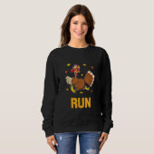 Turkey Run Costume Thanksgiving Running Turkey Tro Sweatshirt (Vorne ganz)