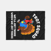 Turkey Run Trot Squad Thanksgiving Running Team Ma Fleecedecke (Vorderseite (Horizontal))
