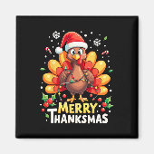Turkey Santa Happy Merry Thanksmas Erntedank Ch Magnet (Vorne)