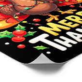 Turkey Santa Happy Merry Thanksmas Erntedank Ch Poster (Ecke)