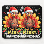 Turkey Santa Happy Merry Thanksmas Thanksgiving Ch Mousepad (Vorne)