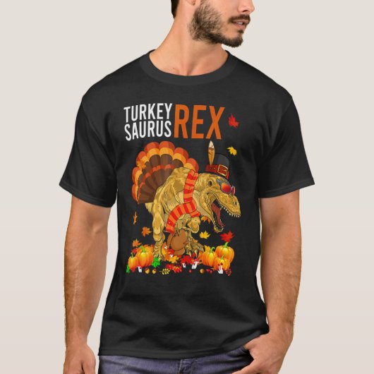 Turkey Saurus Rex  Pilgrim Dinosaur Kids Thanksgiv T-Shirt (Vorderseite)