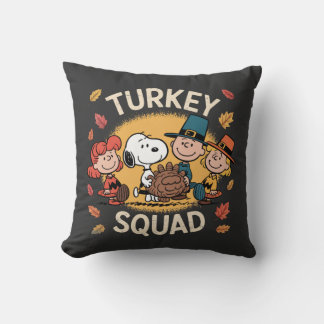 Turkey Squad Funny Cartoon Friends Thanksgiving Kissen