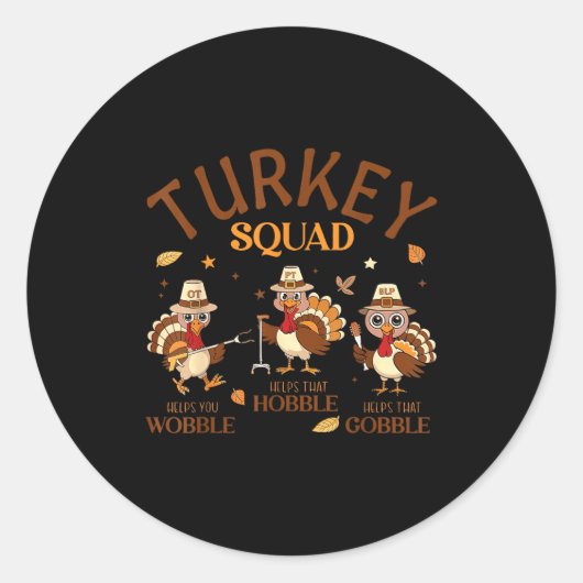 Turkey Squad Ot Pt Slp Occupational Therapy Thanks Runder Aufkleber (Vorderseite)