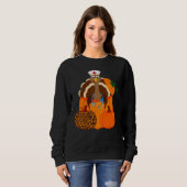 Turkey Stethoscope Nurse Pumpkin Leopard Print Tha Sweatshirt (Vorne ganz)