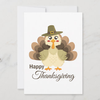 Turkey Thanksgiving Simple Minimalistic Cartoon Feiertagskarte