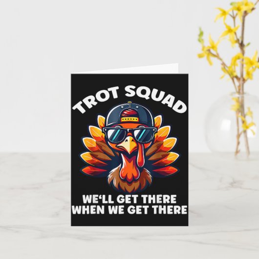 Turkey Trot Squad Funny Thanksgiving Running Costu Karte (Gelbe Blume)