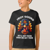 Turkey Trot Squad Funny Thanksgiving Running Costu T-Shirt (Vorderseite)