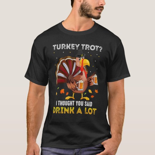 Turkey Trot Squad Running Drinking Matching Thanks T-Shirt (Vorderseite)