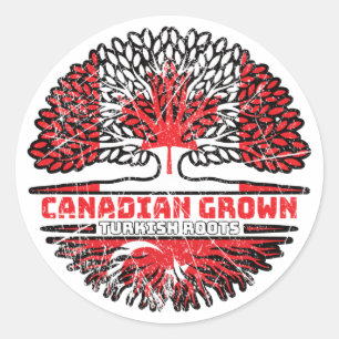 Turkey Turkish Canadian Canada Runder Aufkleber