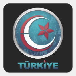 Turkey Turkiye Europe Asia Quadratischer Aufkleber