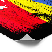 Turkey Ukraine Half Flag Turkish Ukrainian Heritag Poster (Ecke)