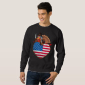Turkey USA Flag Thanks Giving American Thanksgivi Sweatshirt (Vorne ganz)