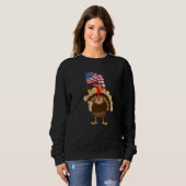 Turkey USA Flag Thanks Giving American  Thanksgivi Sweatshirt (Vorne ganz)