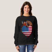 Turkey USA Flag Thanks Giving American Thanksgivi Sweatshirt (Vorne ganz)