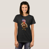 Turkey USA Flag Thanks Giving American  Thanksgivi T-Shirt (Vorne ganz)
