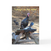 Turkey's On The Table Thanksgiving Card