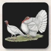 Turkeys White Holland Getränkeuntersetzer (Vorderseite)