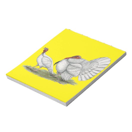 Turkeys White Holland Notizblock (Rotiert)