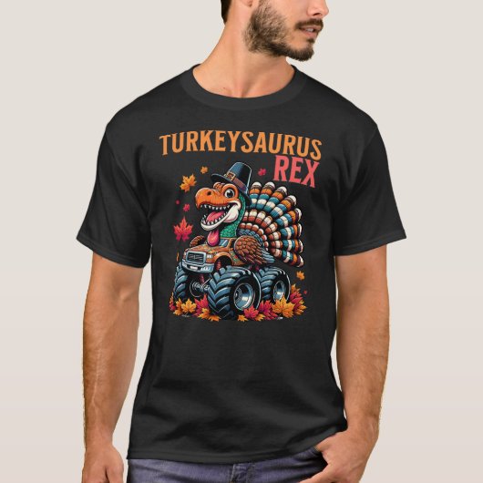 TurkeySaurus Dinosaur T Rex Driving Monster Truck  T-Shirt (Vorderseite)
