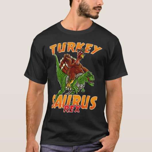 Turkeysaurus Rex Thanksgiving Turkey Dinosaurs Pil T-Shirt (Vorderseite)