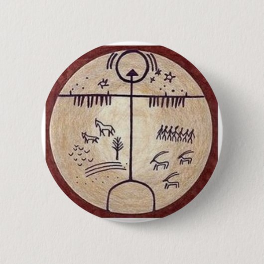 Turkic Shaman-Trommel Button (Vorderseite)