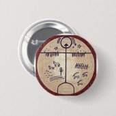 Turkic Shaman-Trommel Button (Vorne & Hinten)