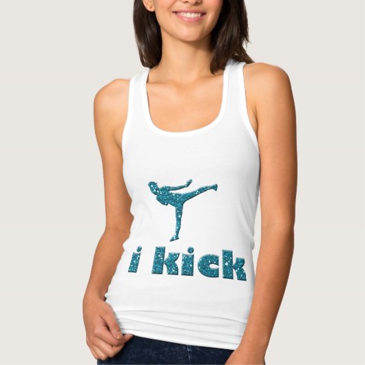 Turkick-Glitzer-Glitzern Kickboxing Tank Top (Vorderseite)