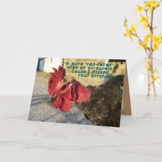 Turkin Belated Bday - anpassen Karte (Gelbe Blume)