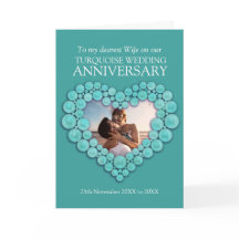 Türkis 11. Hochzeitstag Ehefrau Fotokarte