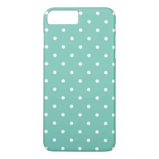 Türkis-50er Polka-Punkt iPhone 7 Plusfall Case-Mate iPhone Hülle (Rückseite)