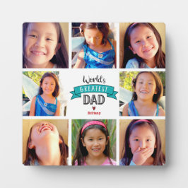 Türkis 8 Foto Collage Der Beste Vater der Welt Fotoplatte