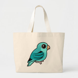 Türkis abgehaltener Parakeet Jumbo Stoffbeutel