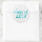 Türkis | Abschluss Runder Aufkleber (Tasche)