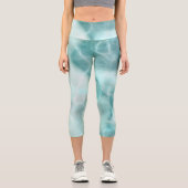 Türkis Abstrakt Capri Leggings (Vorderseite)